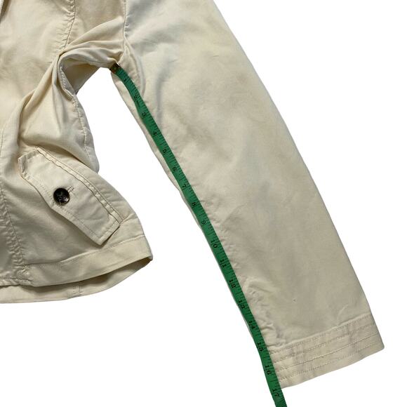 TALBOTS Ivory White Twill Utility Jacket Size 10 Womens Button Cotton Nylon - Picture 10 of 10